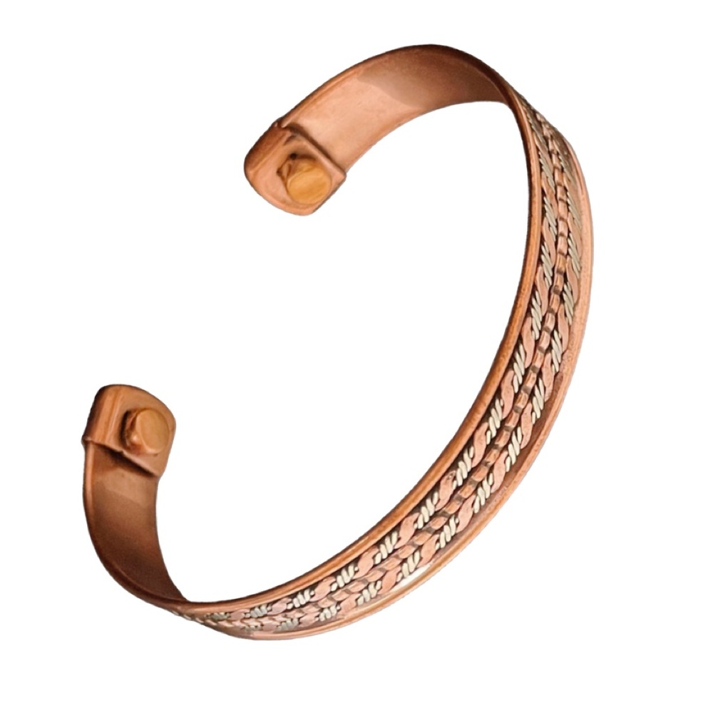"Copper Magnetic Therapy Bracelet - High Power Pain Relief for Arthritis.